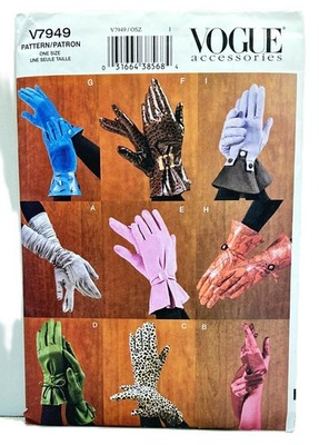 Y2K Vogue 7449 Gloves 9 Different Styles Contrast Tabs SZ S M L  FF, UNCUT