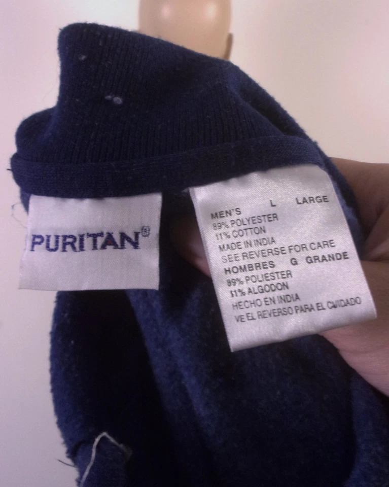 vintage 80s 90s Puritan Men's Colorblock Polo Collar Sweatshirt SZ L - Image 3 of 3