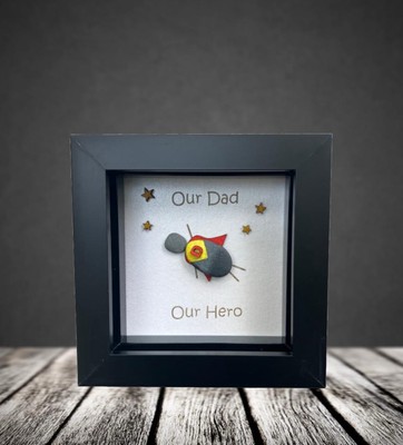 Geburtstagsgeschenk für Ihn Papa. kieselkunst.Unser Vater unser Held. handmade 