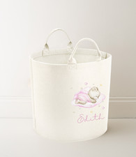 Personalised Pink Teddy Toy Storage, tub, storage basket, Toy box, Nursery