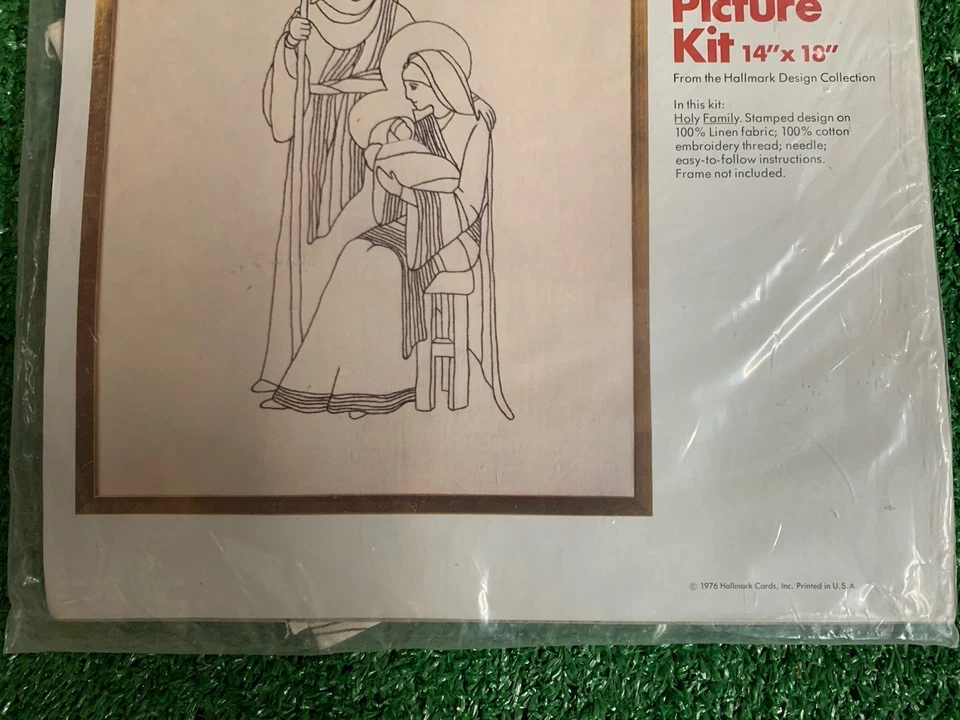 Columbia-Minerva Crewel Navidad Cuadro Kit 14x18 - Sagrada Familia - Sin abrir Foto 3 de 4