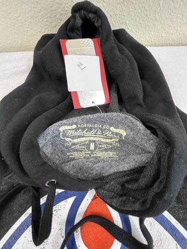 Mitchell & Ness Men's Sz Med Charcoal Edmonton Oilers Distressed Hoodie New - Picture 4 of 7