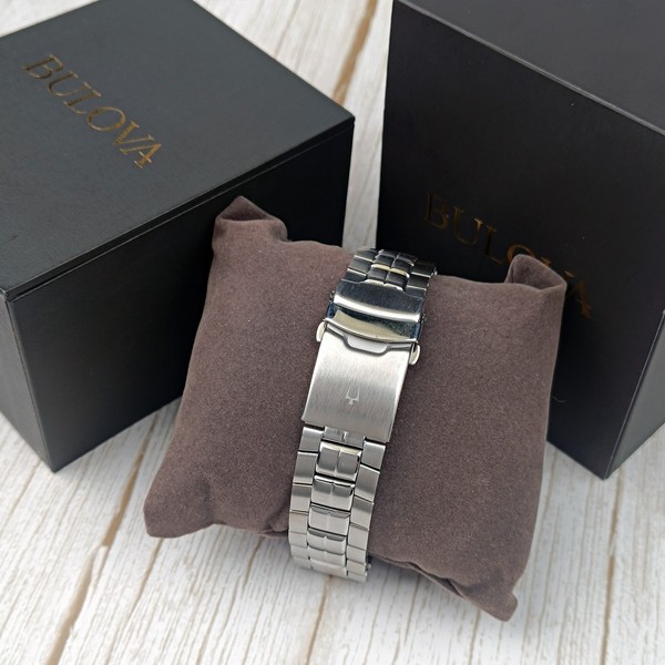Reloj Bulova Marine Star 98B401 para hombre, negro/gris, cronógrafo de cuarzo, 41.5mm 4