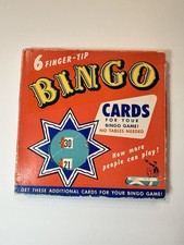 Vintage Finger-Tip Bingo Cards Set of 6 Regal Games Travel Bingo