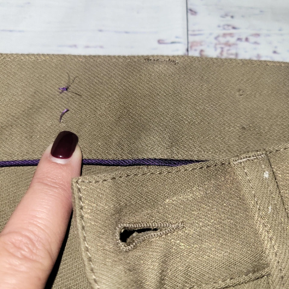 Pantalones de mezclilla Ralph Lauren etiqueta púrpura para mujer 8 diamantes de imitación dorados adornados hechos en Italia Foto 4 de 4