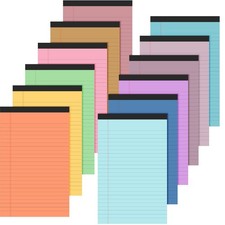 Lincia 12 Pcs 12 Pcs 5" x 8" Small Legal Pads Colored Lined Note Pads Narrow ...