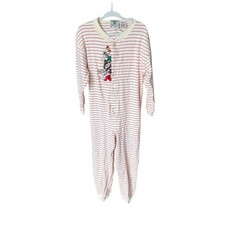 Vtg 90s Warner Brothers Looney Tunes One Piece Pajama Striped Size kid small red