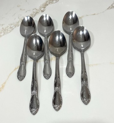 WM A Rogers Oneida FENWAY DAYDREAM-6 Stainless Steel Soup Spoons