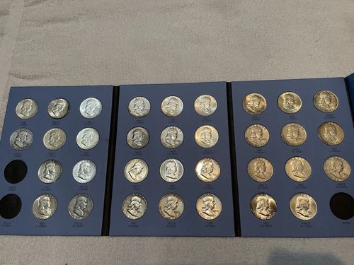 Franklin Half - FULL SET (minus 2 non-key dates) - 90% $16.50 Face - 18 are BU!