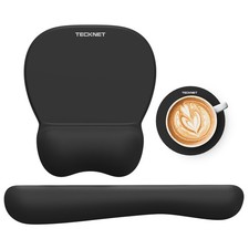 TECKNET Gel Mouse Pad with Wrist Rest, 3 in 1 17.52 x 9.45 inches, Black