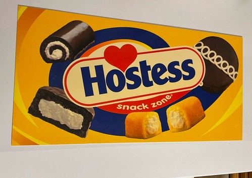 Insegna espositore zona snack hostess vintage plastica Twinkies,ho e altro. 24"x12" - Foto 1 di 4