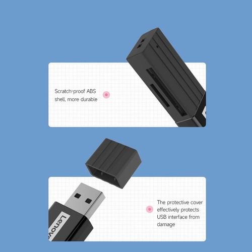 Original Lenovo D221 USB2.0 SD TF 2-in-1 Portable Card Reader For PC/Laptop/OTG - Picture 8 of 11
