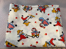 Vintage 1950 Cute Cartoon Raggedy Ann Andy Apple Farmers Cotton Fabric 5 YARDS