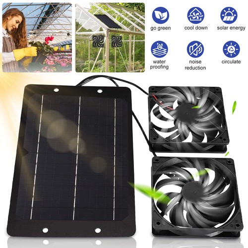 Solar Abluftventilator Solarpanel Gewächshaus Ventilator Wasserdicht Solarlüfter
