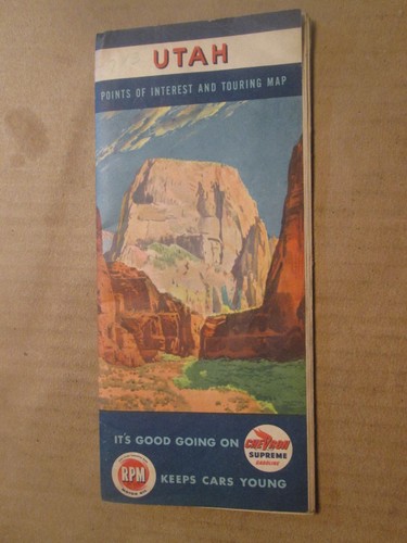 Chevron Highway Road Map of Utah 1948
