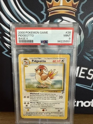 Pokémon TCG Pidgeotto Base Set 2 28/130 Regular Unlimited Rare Graded PSA 9