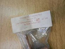 2007 Citizens Fire Company No.1 Limited Edition Box Turkey Call #27/100 unused