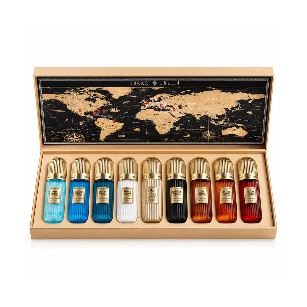 Coffret Tobacco Collection IBRAQ, l'eau de parfum mixte anti-affadissement longue tenue