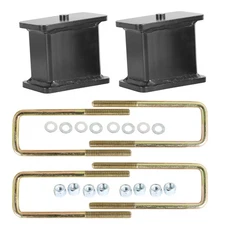 4" Rear Lift Blocks Kit w/ Ubolts 88-99 For GMC K1500 99-07 For GMC Sierra 1500