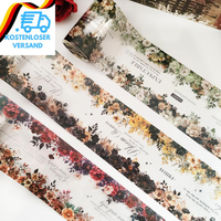 3 Rolls Pet Washi Tape Sticker ZubehöR,Scrapbook Stickers Tape Gotic Vintage Blu