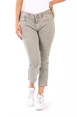 BLUE MONKEY DAMEN JEANS B WARE NEU CREME GRAU KHAKI SOMMER CAPRI STRETCH