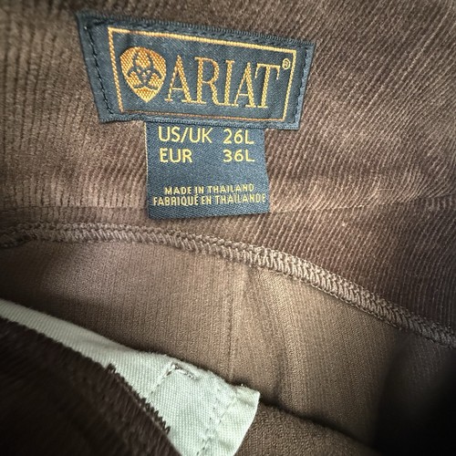 Pantalones cortos de equitación de pana Ariat para mujer 26L marrón parche en la rodilla ecuestre - Imagen 8 de 14