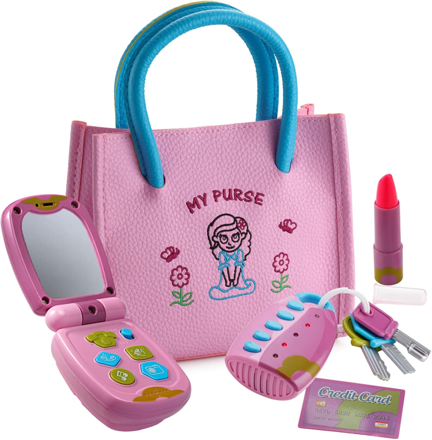 Toddler Pretend Play Purse for Girls - Dress-Up America Kids Fashion Accessory-image