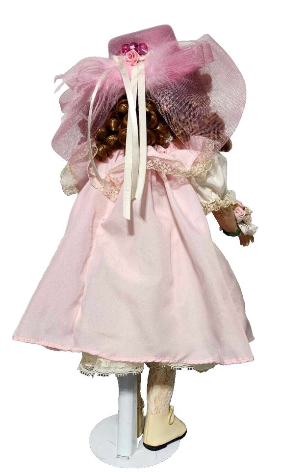 BRINN'S 1989 VICTORIAN 18" FLOWER GIRL PORCELAIN DOLL W/ CLOTHES