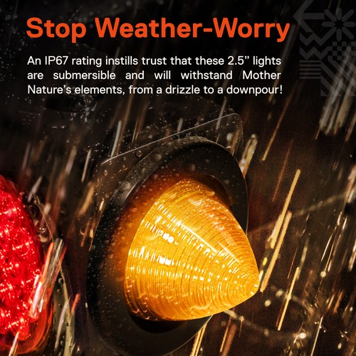 8pc 2.5" Amber Beehive LED Marker Light for Boat Trailer Truck DOT SAE P2 - Picture 5 of 8