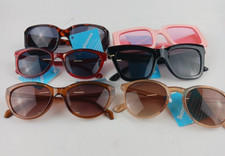 6 PACK FGX SUNGLASSES MIXED LOT PINK SQUARE, RED, 2 BROWN  2 BLACK