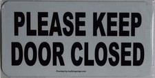 2 Pack-Please Keep Door Closed Sign Color White -Sign with Double ..--REF24-1027