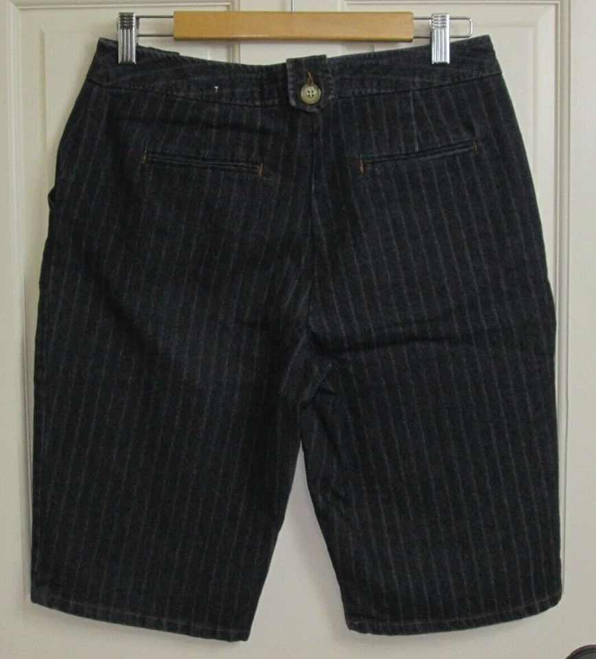 Dressbarn Бермуды Jean шорты женщин размер 8 талии 31 в полоску эластичной 86-29401 - Изображение 2 из 4
