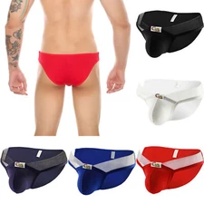 Men U Convex Brief Shorts Panties Underwear Low-rise Rubber Waistband Underpants