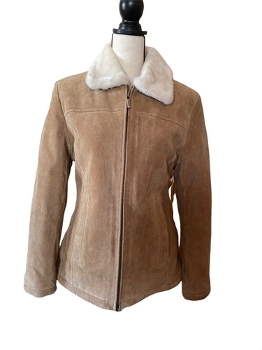 London Fog genuine tan suede leather 