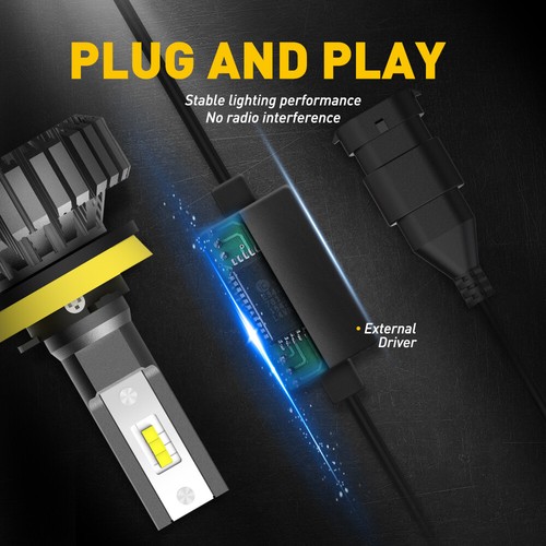 AUXITO H8 H11 H9 Headlight LED 18000LM Bulb 100W Kit High Beam Low 6500K Fanless - Picture 4 of 12