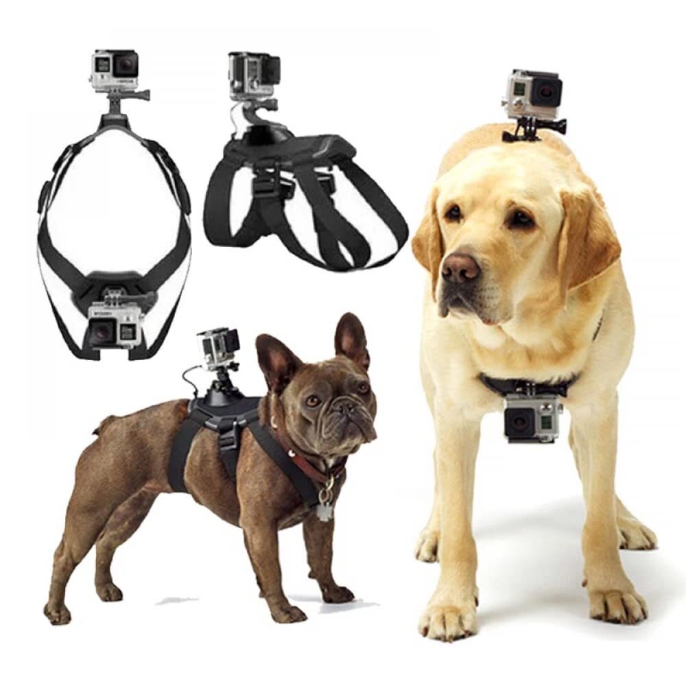 GoPro Dog Harness Mount - Adjustable Soft Pet Camera Vest for Small Medium Large Dogs