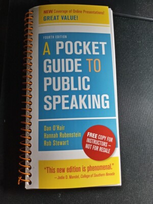 INSTRUCTOR'S EDITION. A Pocket Guide to Public Speaking by Hannah Rubenstein, 