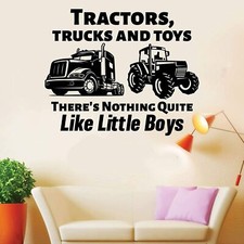 Tractor Truck Little Boys Quote Toys Vinyl Wall Art Sticker for Home Room Decals