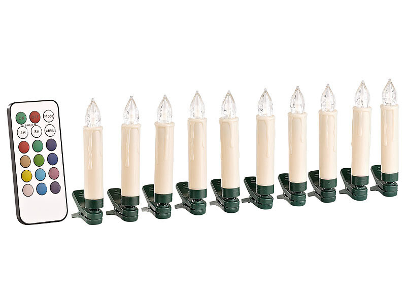 Bougies de Noël à LED RVB multicolores avec télécommande infrarouge - 2