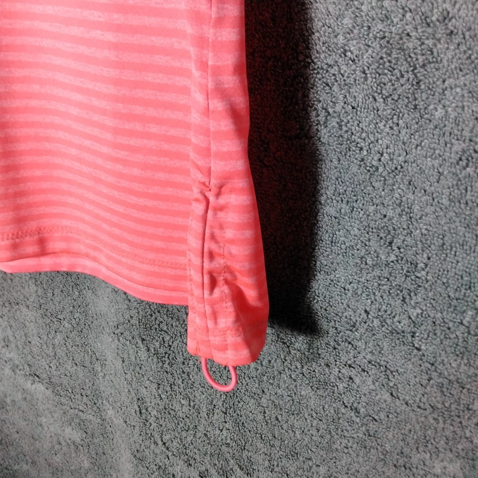 PGA Tour Womens Tank top Size M Orange Stripes Sleeveless Zip drawstrings - Image 4 of 4