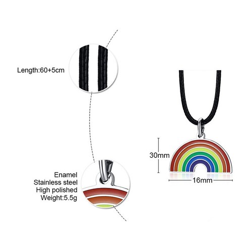 Titanium Steel Broken Heart Best Friend Rainbow 2 Piece Friendship Necklace Gift - Picture 4 of 8