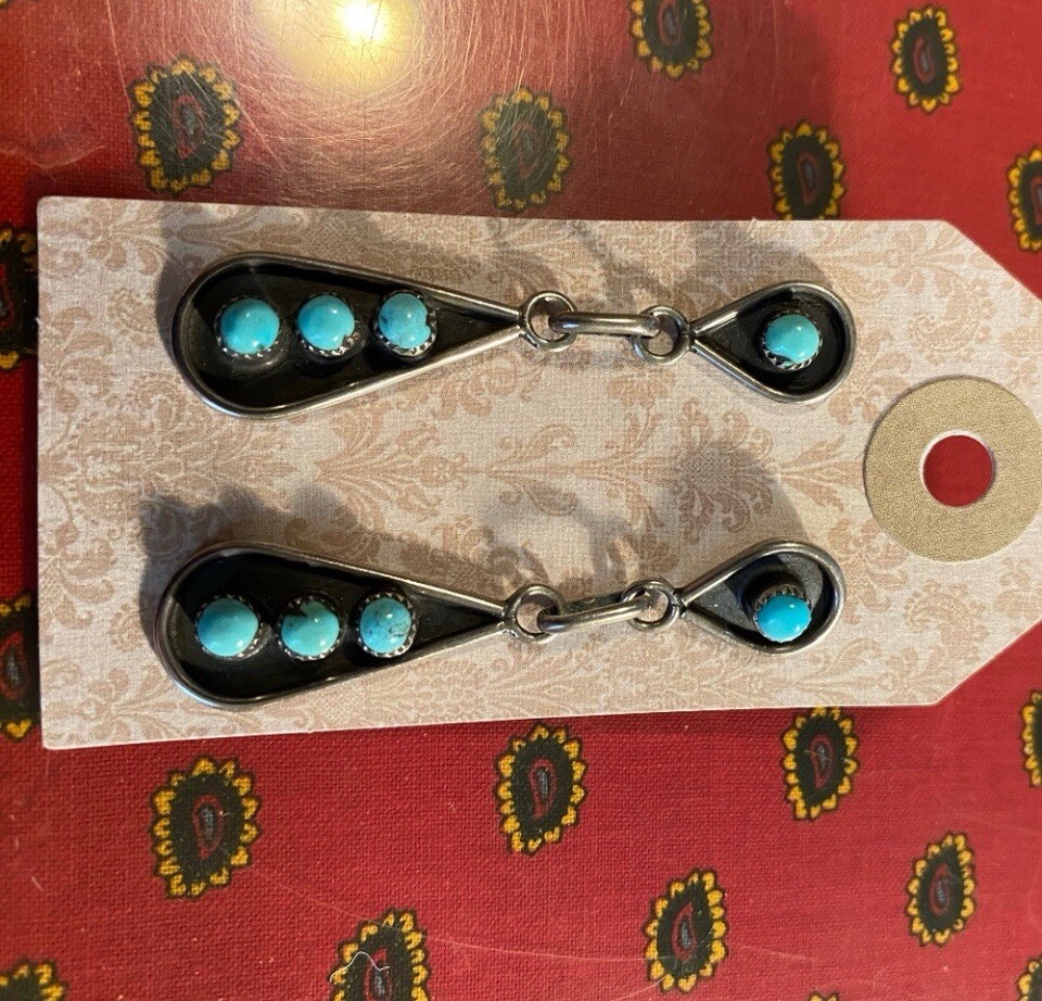 Turquoise Shadowbox Dangle Earrings - image 3