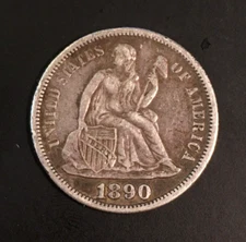 1890-S 10C Seated Liberty Dime - Solid Attractive AU