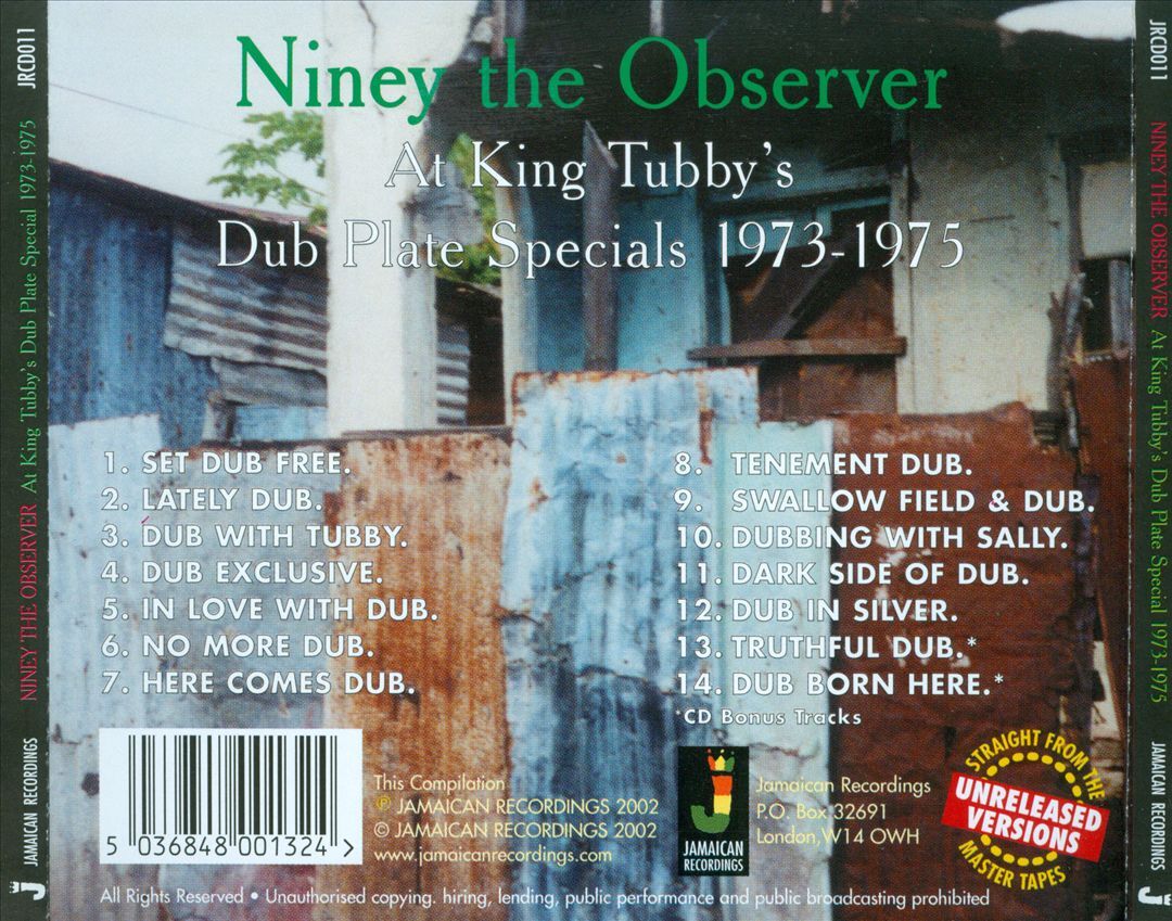 輸入盤！NINEY THE OBSERVER  KING TUBBY DUB Niney the Observer – At King Tubby's - Dub Plate Special