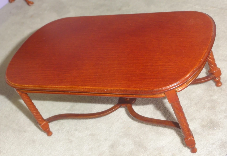 CHARLES 11 DINING TABLE WALNUT PLATINUM dollhouse miniature - Image 3 of 4