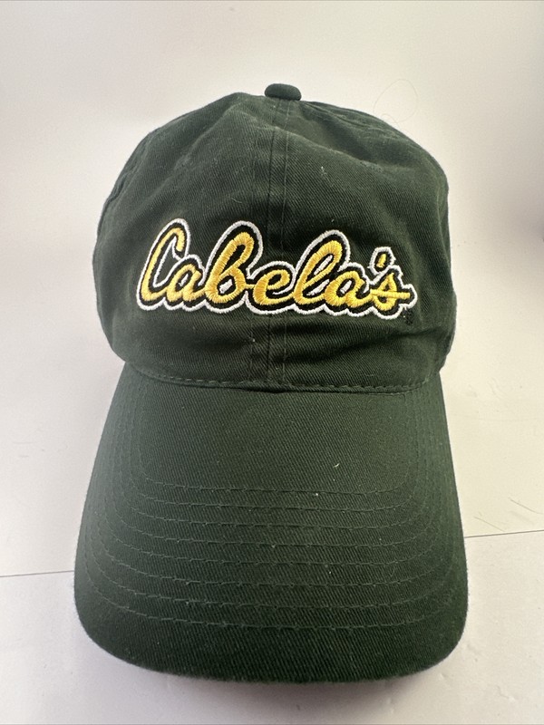 Men Hat Ball Cap Cabala’s Green Yellow Embroidered Patch Strap Back Fast Ship