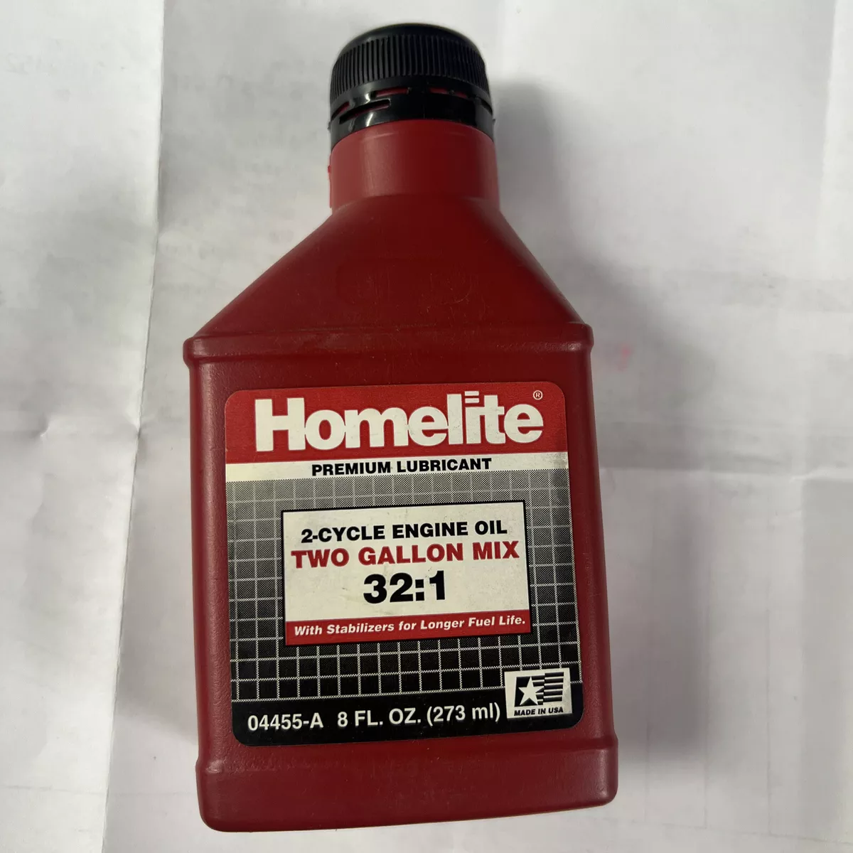 HOMELITE 2 CYCLE ENGINE OIL 32 1 SEALED 8 FL OZ