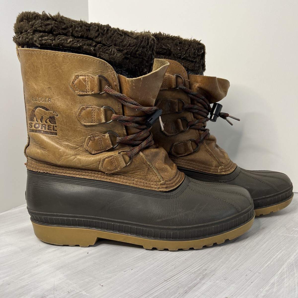 Sorel Badger Mens Brown and Black Snow Boots — Like New Sorel Badger Boot – Geartrade.com main image 2