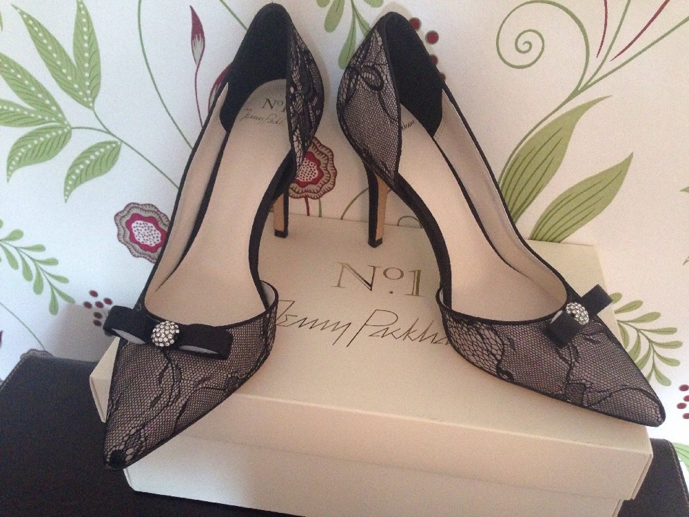 No Jenny Packham Diamanté Bow Lily Lace High Heel Courts Uk 40