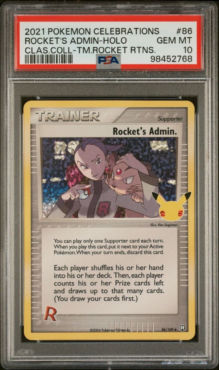 Pokémon PSA 10 GEM MINT Rocket's Admin 86/109 Celebrations Pokémon PSA 10 GEM MINT Rocket's Admin 86/109 Celebrations